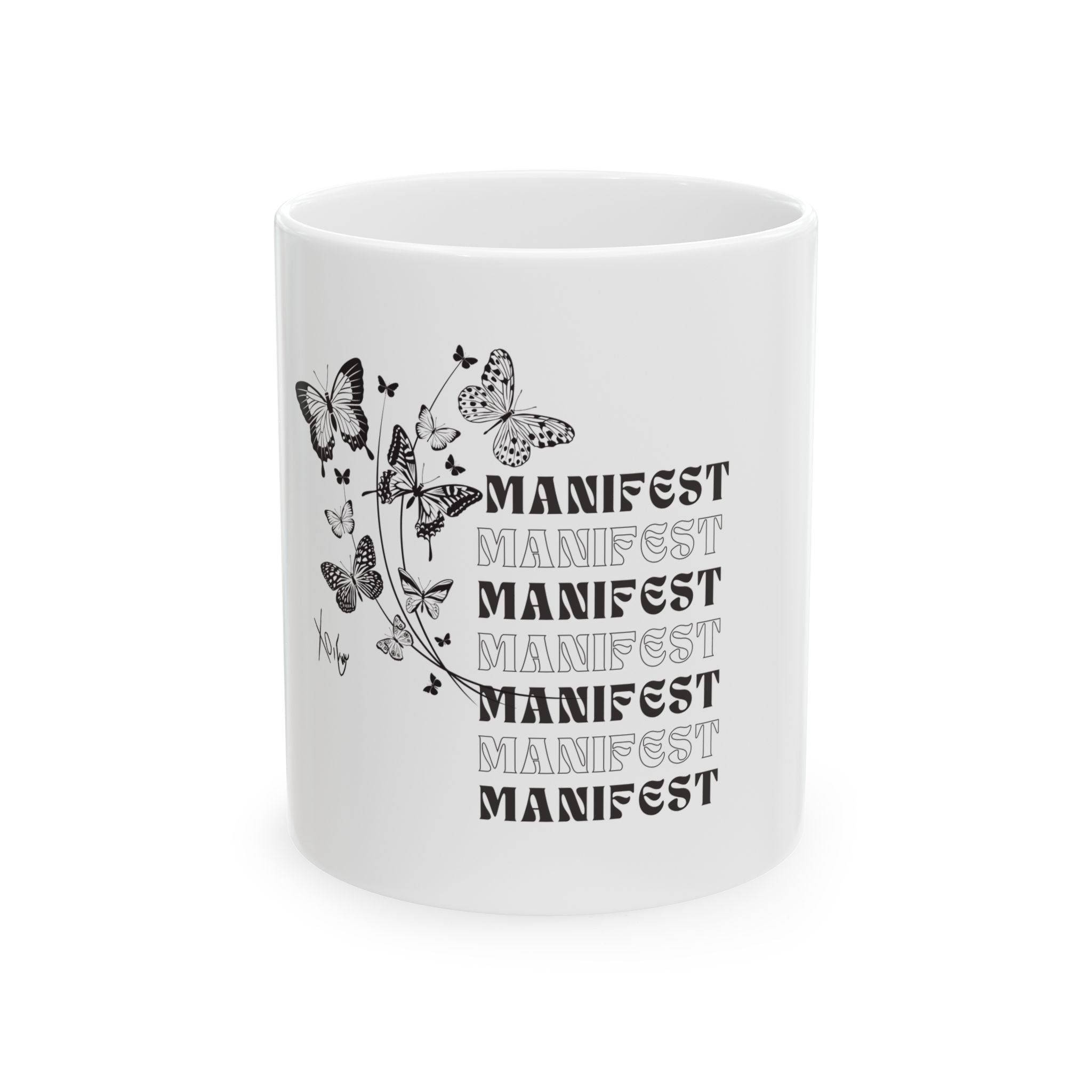 Xo, Em Manifest Ceramic Mug — Inspirational Coffee Tea Cup (11oz & 15oz)