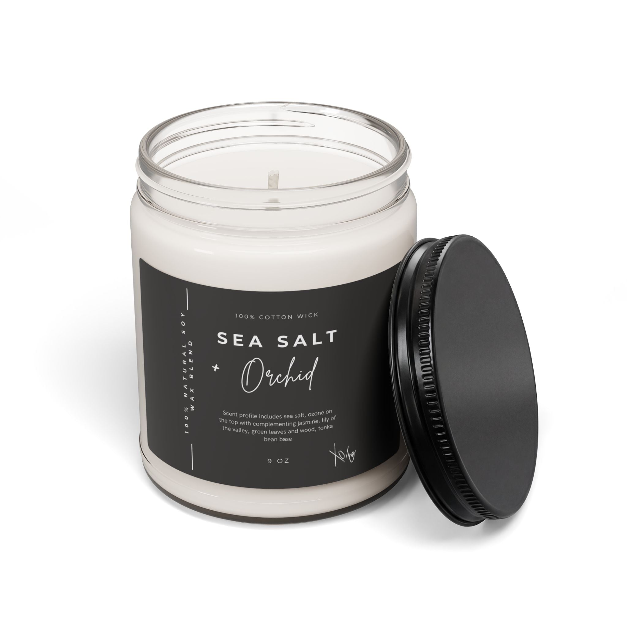 Sea Salt Orchid Scented Soy Candle — 9oz Jar