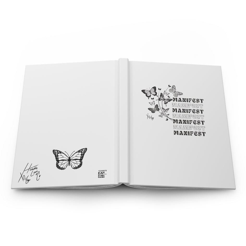 Xo, Em Manifest Butterfly Hardcover Journal — Inspirational Guided Notebook