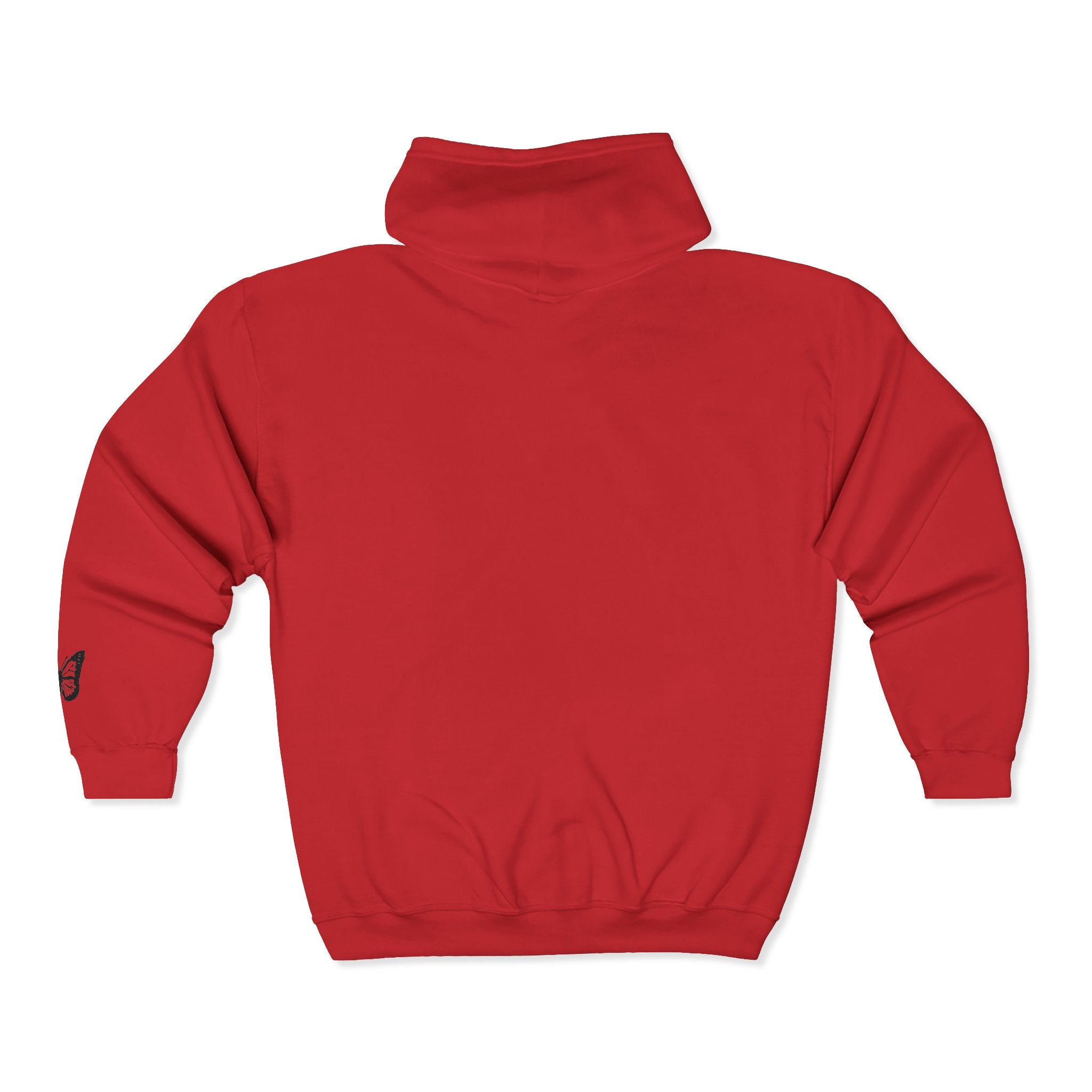 Signature Xo, Em Zip Hoodie — Minimalist Butterfly Full-Zip Sweatshirt