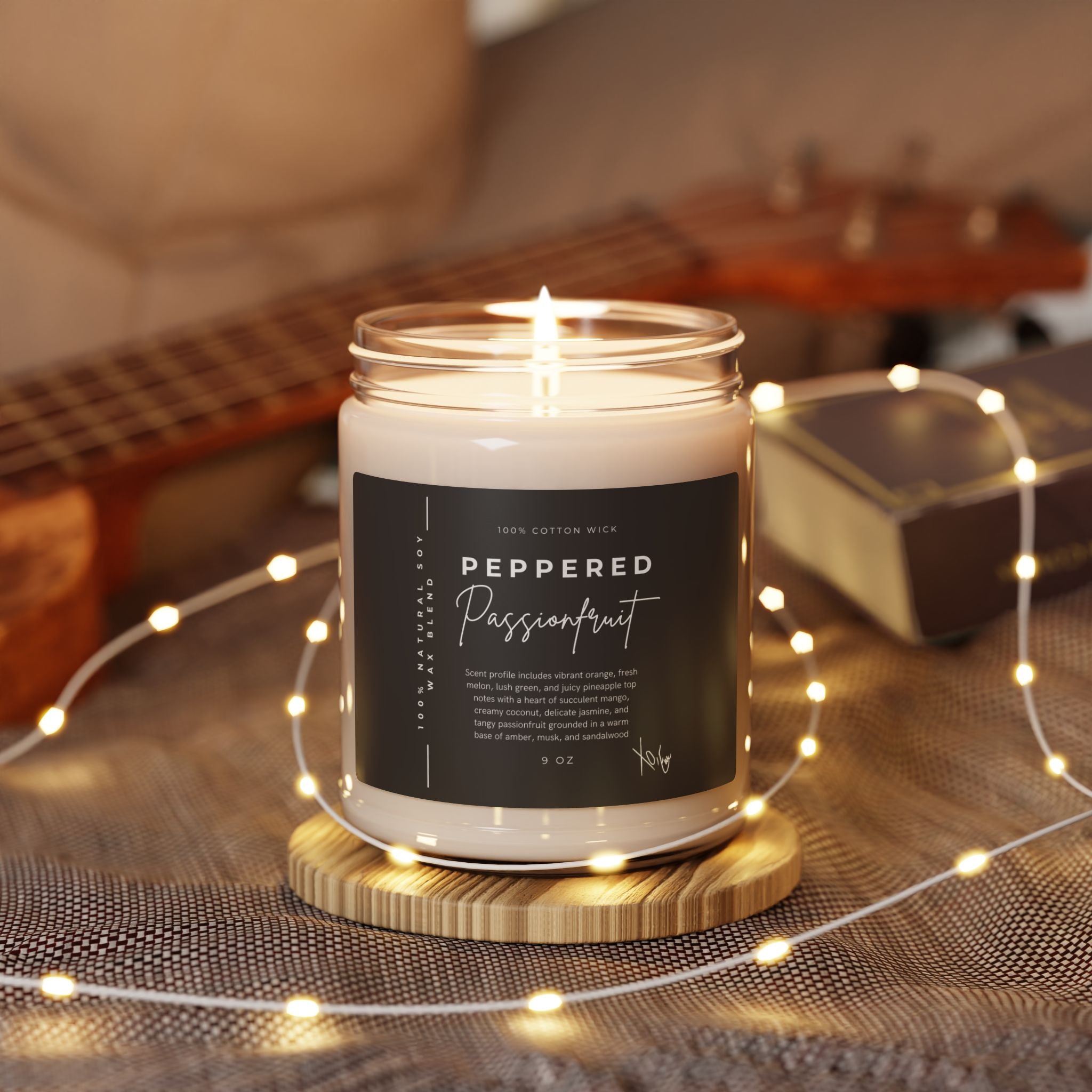 Peppered Passionfruit Soy Candle — 9oz Scented Jar