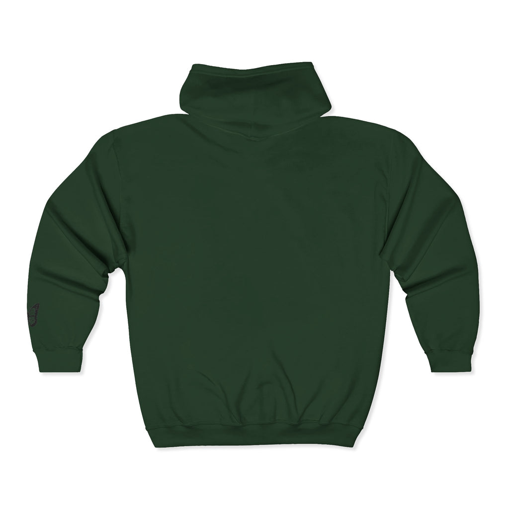 Signature Xo, Em Zip Hoodie — Minimalist Butterfly Full-Zip Sweatshirt