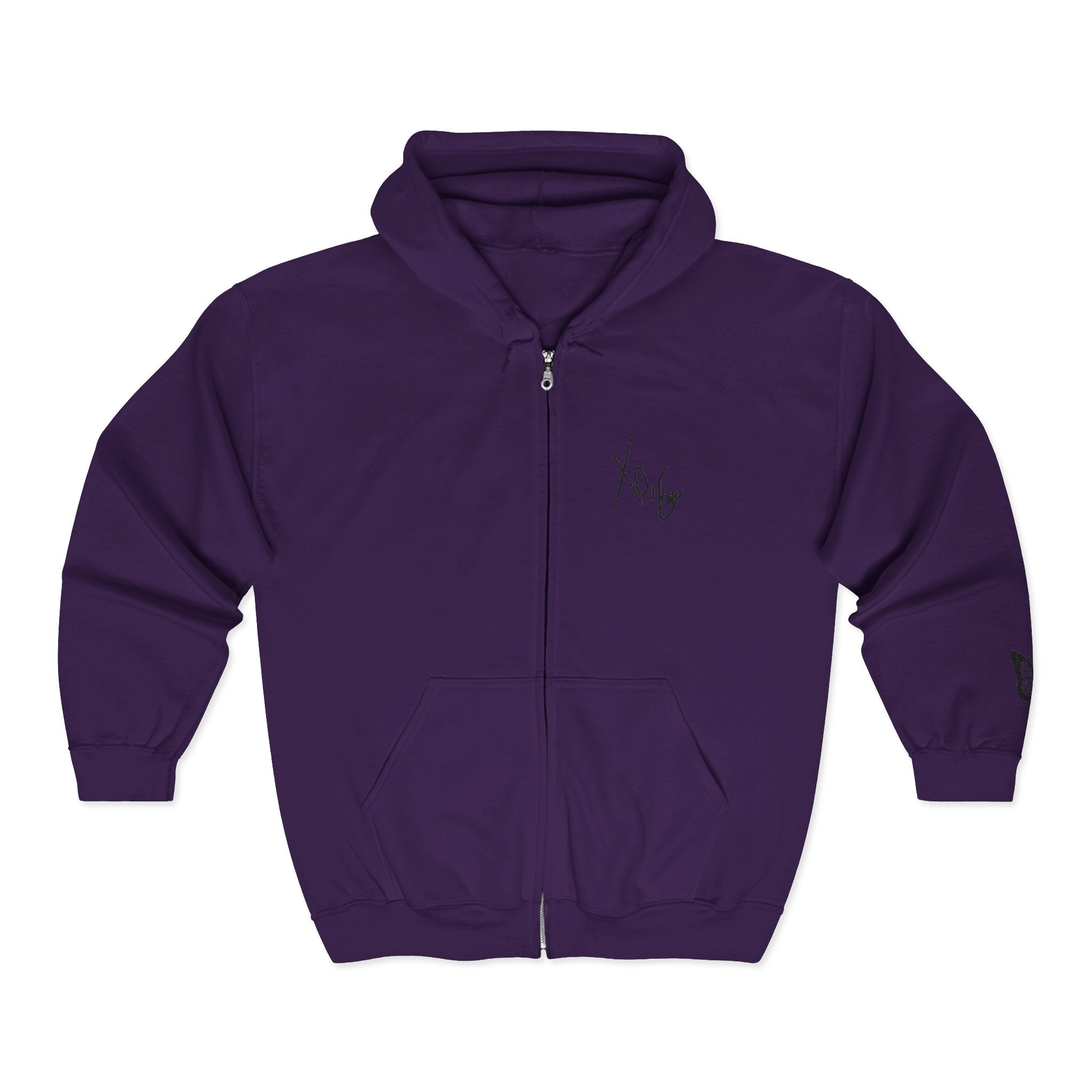 Signature Xo, Em Zip Hoodie — Minimalist Butterfly Full-Zip Sweatshirt