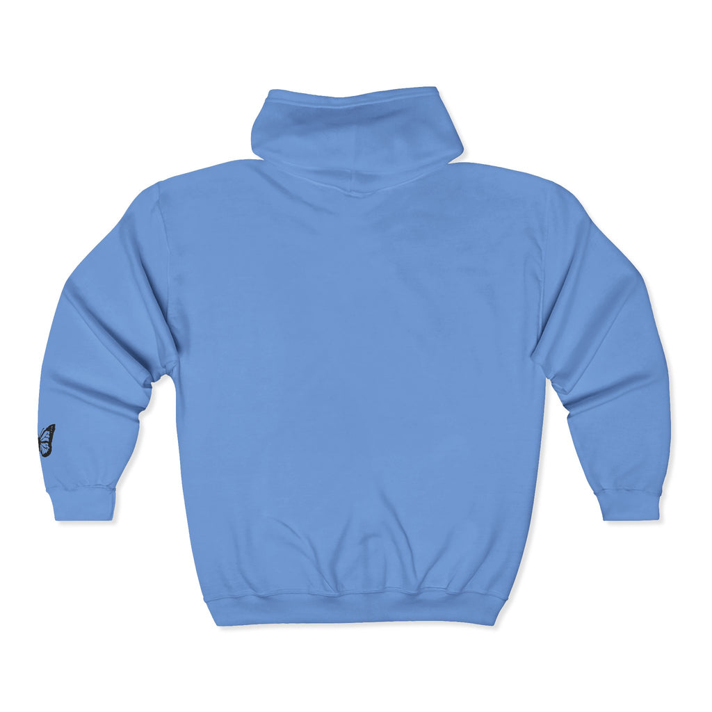 Signature Xo, Em Zip Hoodie — Minimalist Butterfly Full-Zip Sweatshirt