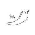 Xo, Em Pepper Sticker — Minimal Outline Hot Pepper Decal