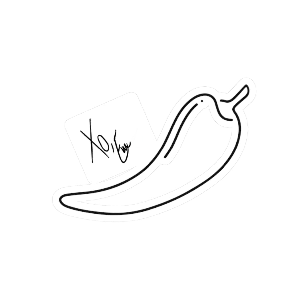 Xo, Em Pepper Sticker — Minimal Outline Hot Pepper Decal