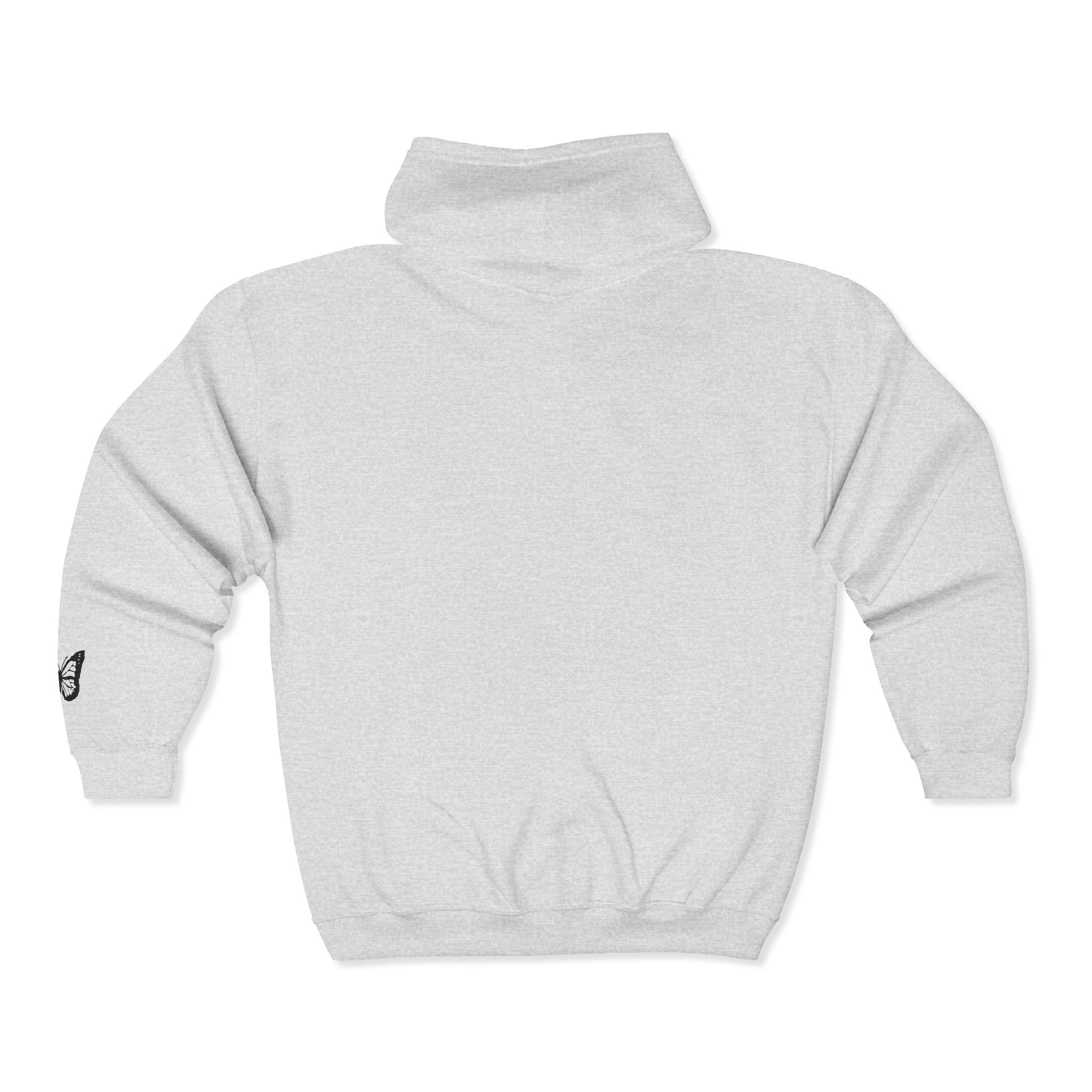Signature Xo, Em Zip Hoodie — Minimalist Butterfly Full-Zip Sweatshirt