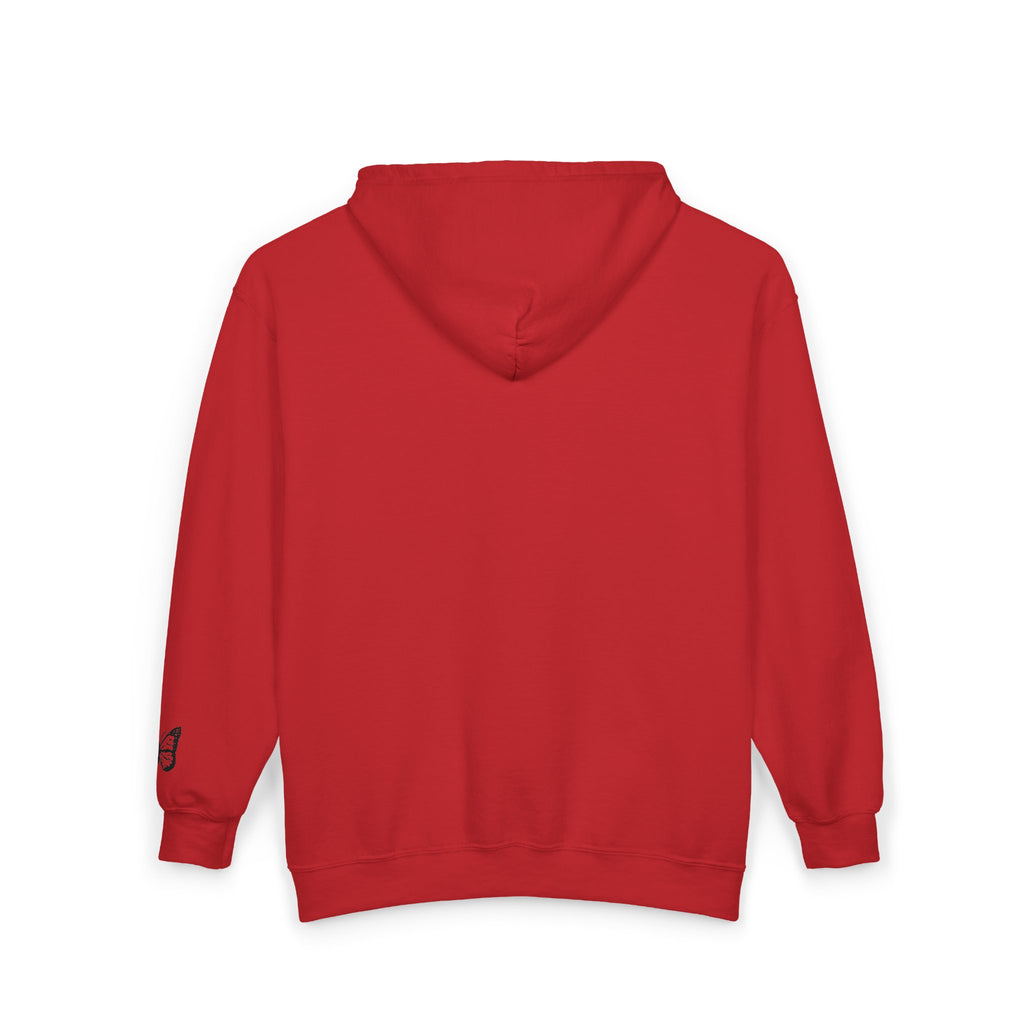 Signature Xo, Em Zip Hoodie — Minimalist Butterfly Full-Zip Sweatshirt