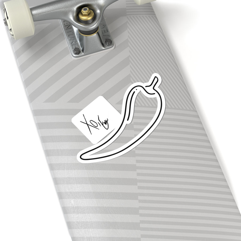 Xo, Em Pepper Sticker — Minimal Outline Hot Pepper Decal