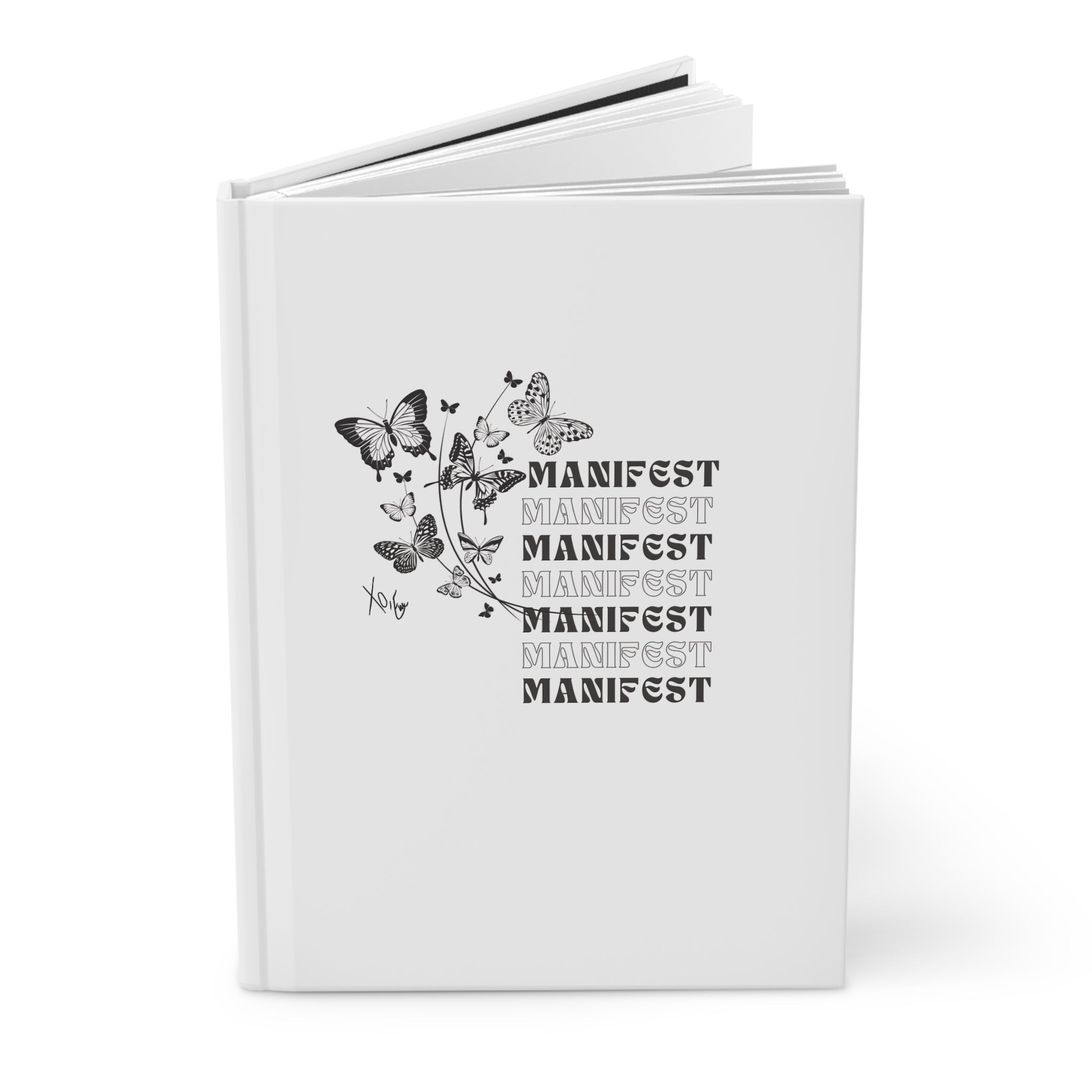 Xo, Em Manifest Butterfly Hardcover Journal — Inspirational Guided Notebook