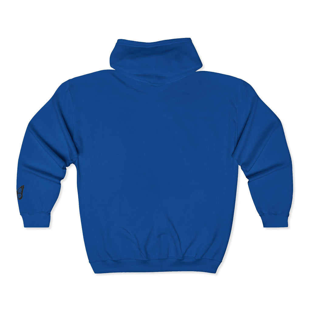 Signature Xo, Em Zip Hoodie — Minimalist Butterfly Full-Zip Sweatshirt