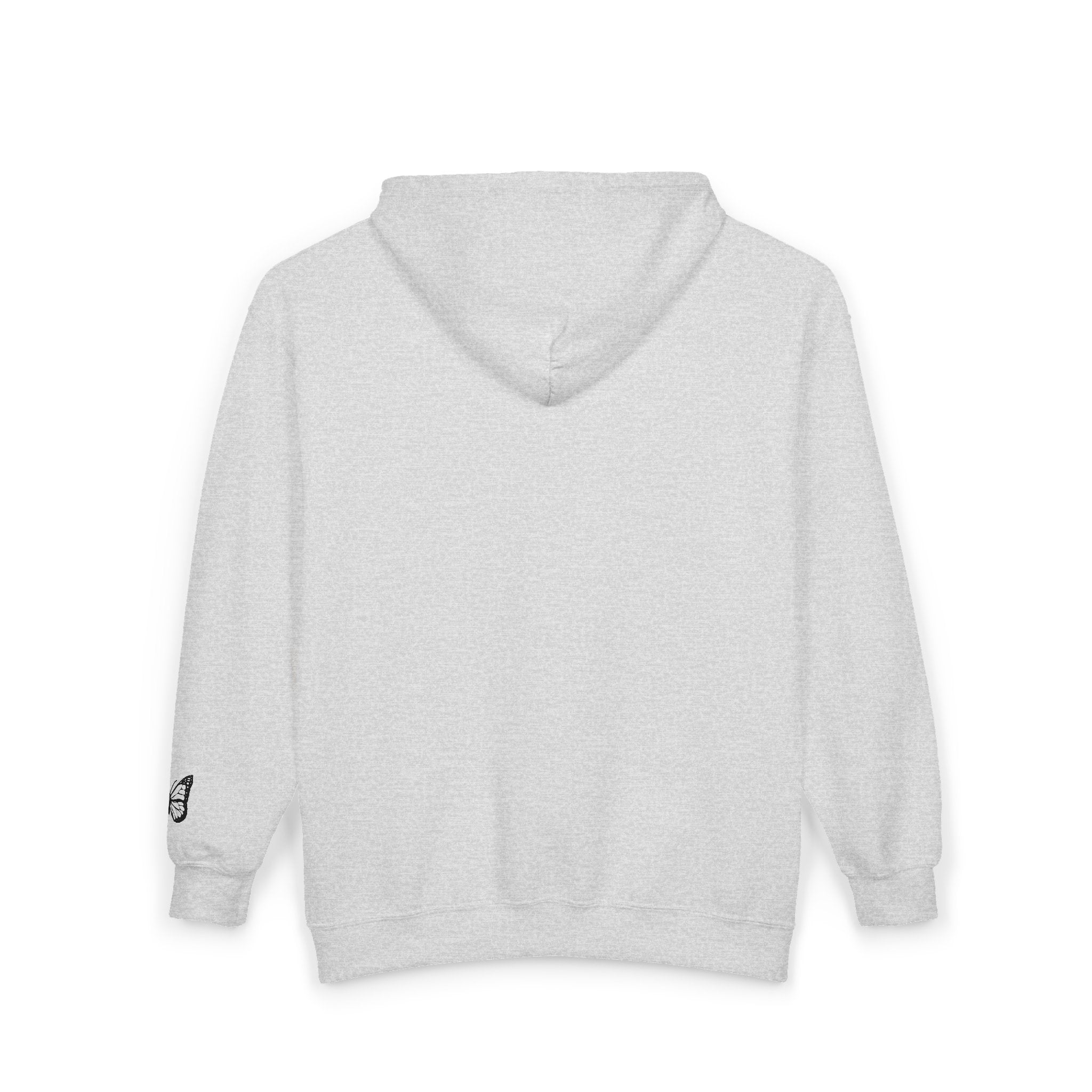 Signature Xo, Em Zip Hoodie — Minimalist Butterfly Full-Zip Sweatshirt