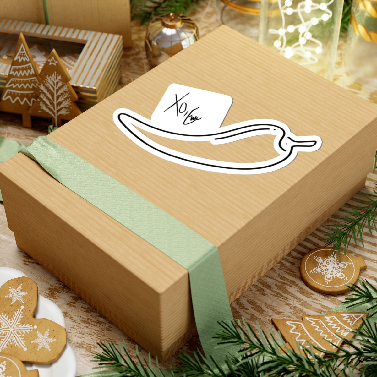 Xo, Em Pepper Sticker — Minimal Outline Hot Pepper Decal