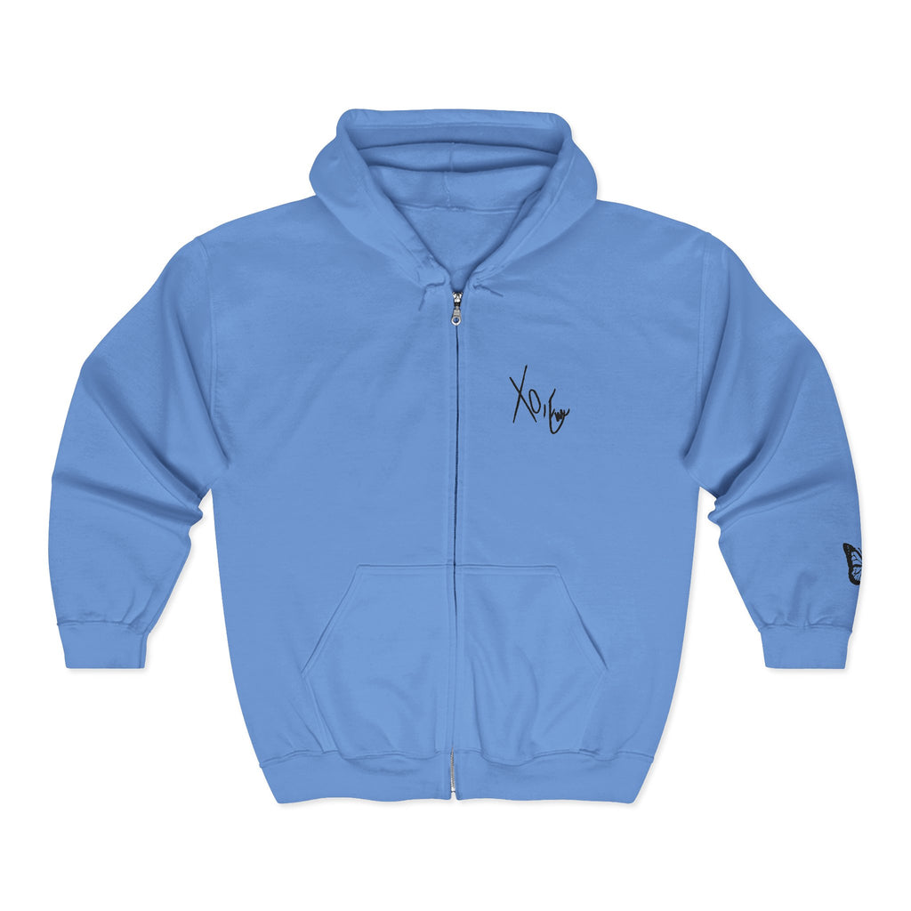 Signature Xo, Em Zip Hoodie — Minimalist Butterfly Full-Zip Sweatshirt