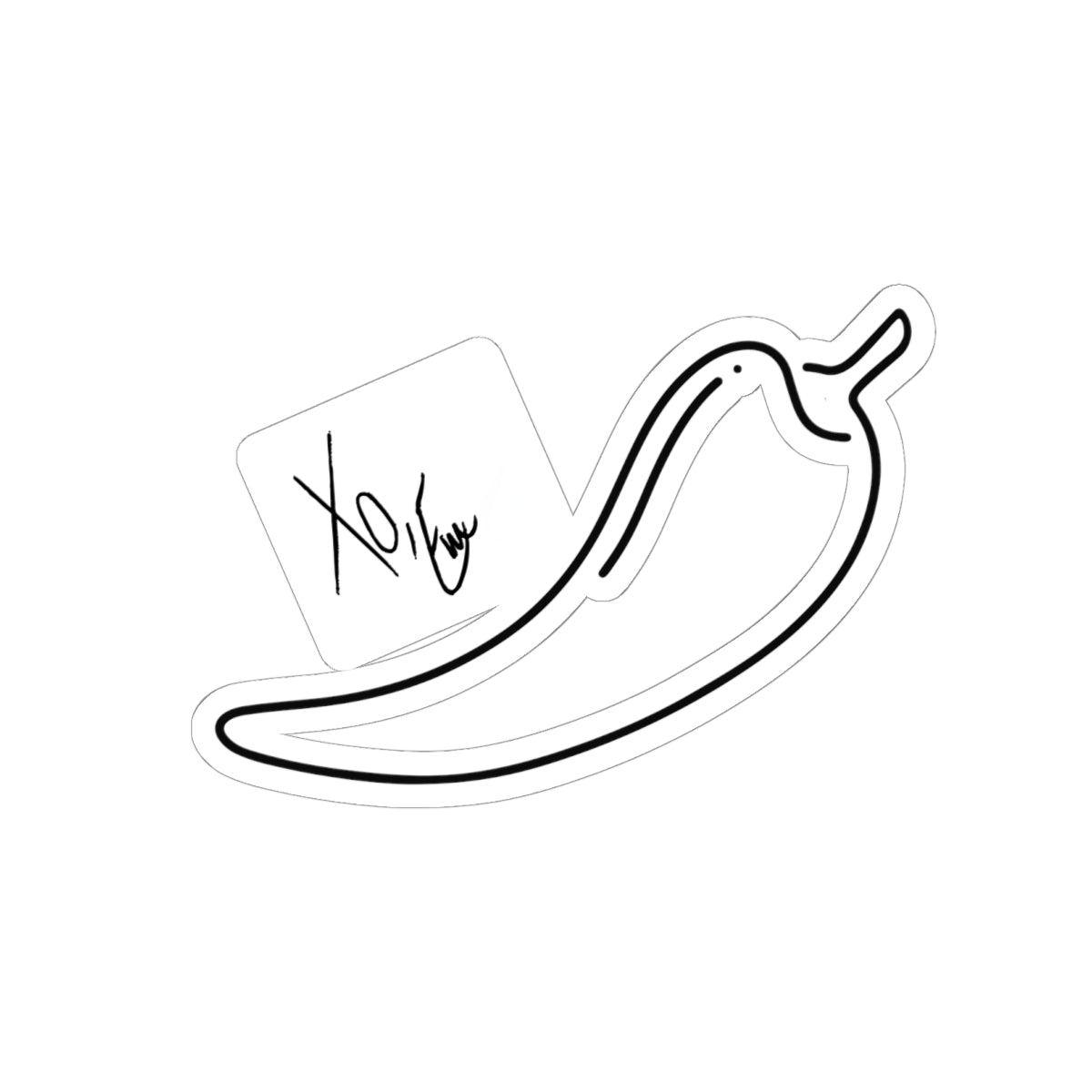 Xo, Em Pepper Sticker — Minimal Outline Hot Pepper Decal