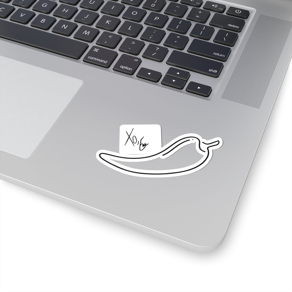 Xo, Em Pepper Sticker — Minimal Outline Hot Pepper Decal