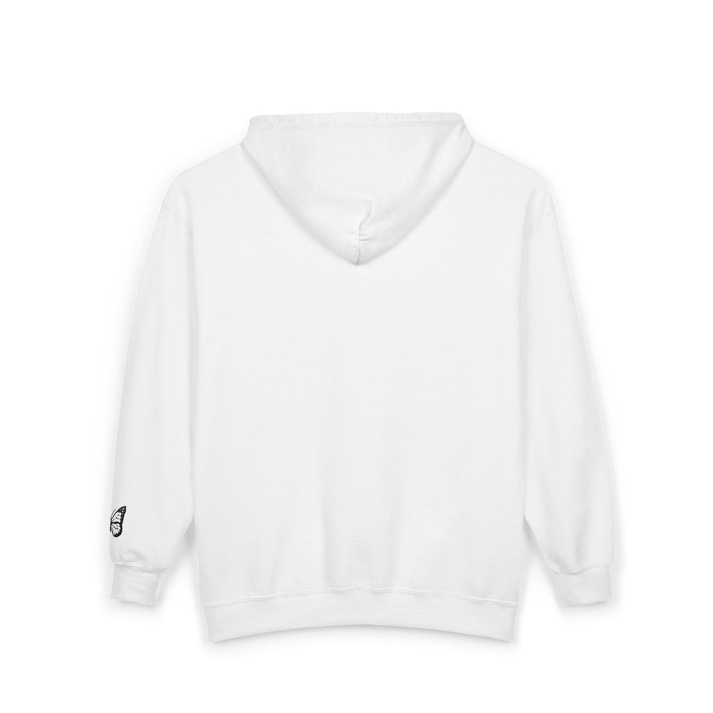 Signature Xo, Em Zip Hoodie — Minimalist Butterfly Full-Zip Sweatshirt
